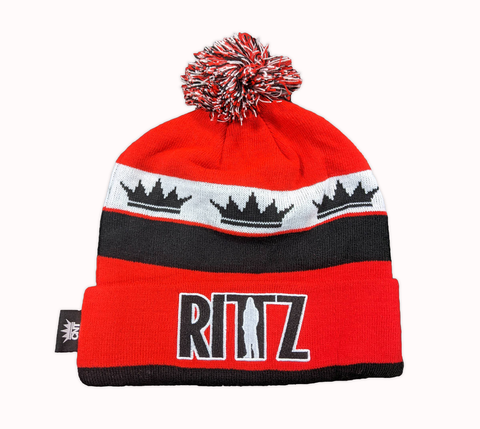 Rittz Red and Black Pom Knit Hat