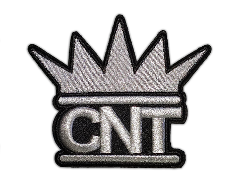 CNT Embroidered Silver Logo Patch