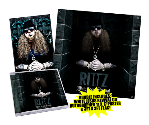 Rittz "White Jesus Revival" CD, Autographed Poster and Flag Bundle